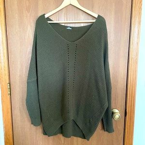Long Sleeve Oversized Army Green Sweater